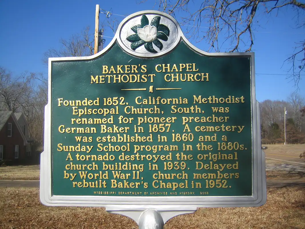 Baker's Chapel Methodist Church is at 1931 Johnston Road, east of Hernando.