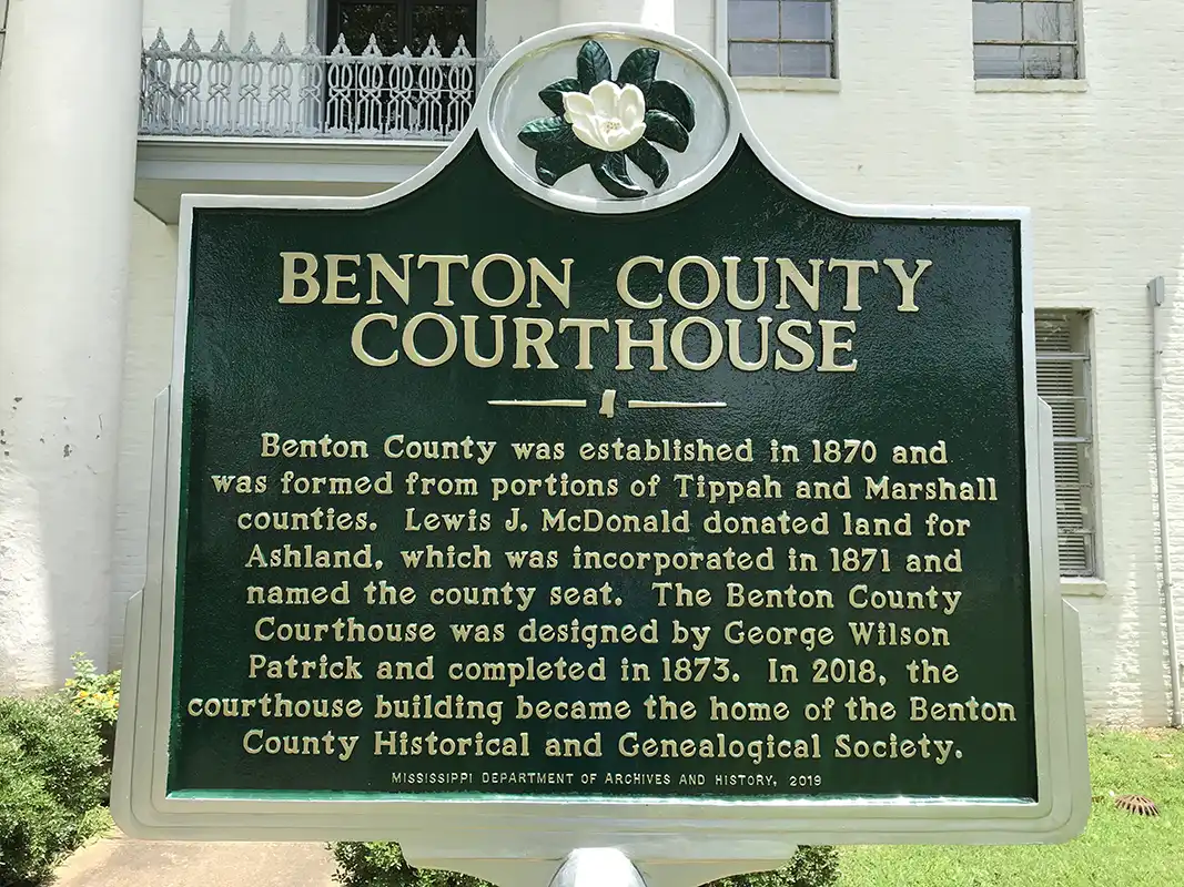 This marker is at the old Benton County Courthouse on S. Main Street in downtown Ashland.