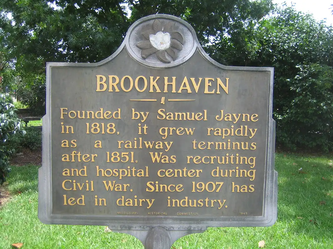This marker is in downtown Brookhaven.