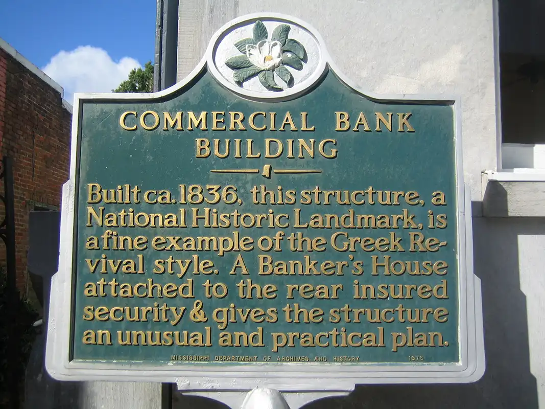 The Commercial Bank Building is at 206 Main Street in Natchez.