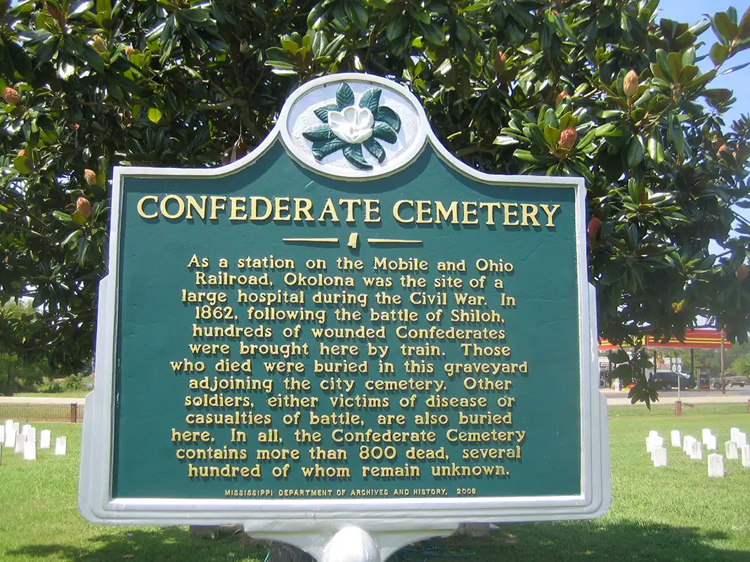 This marker is in Okolona at the Confederate Cemetery on Highway 245.