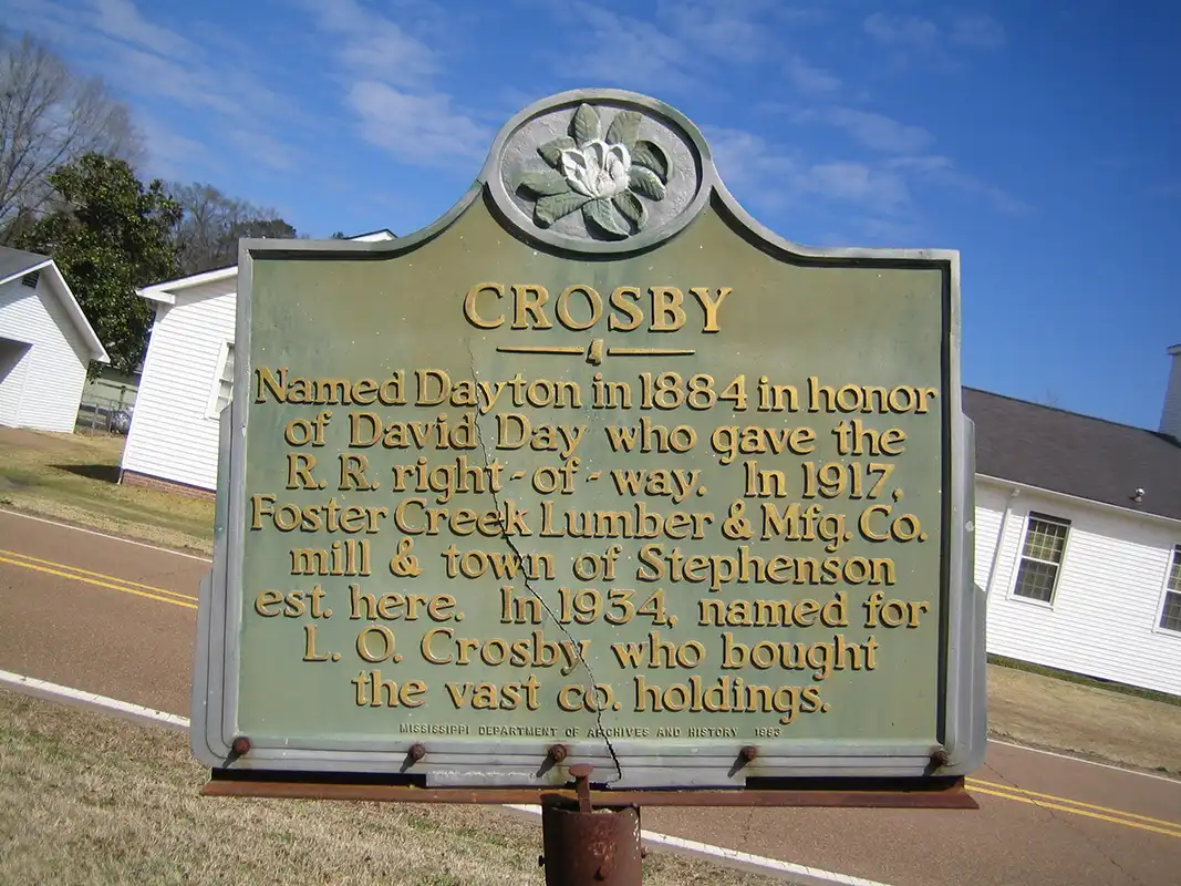 Crosby is north of Centreville. This marker is at Hwy 33 and Church Street.