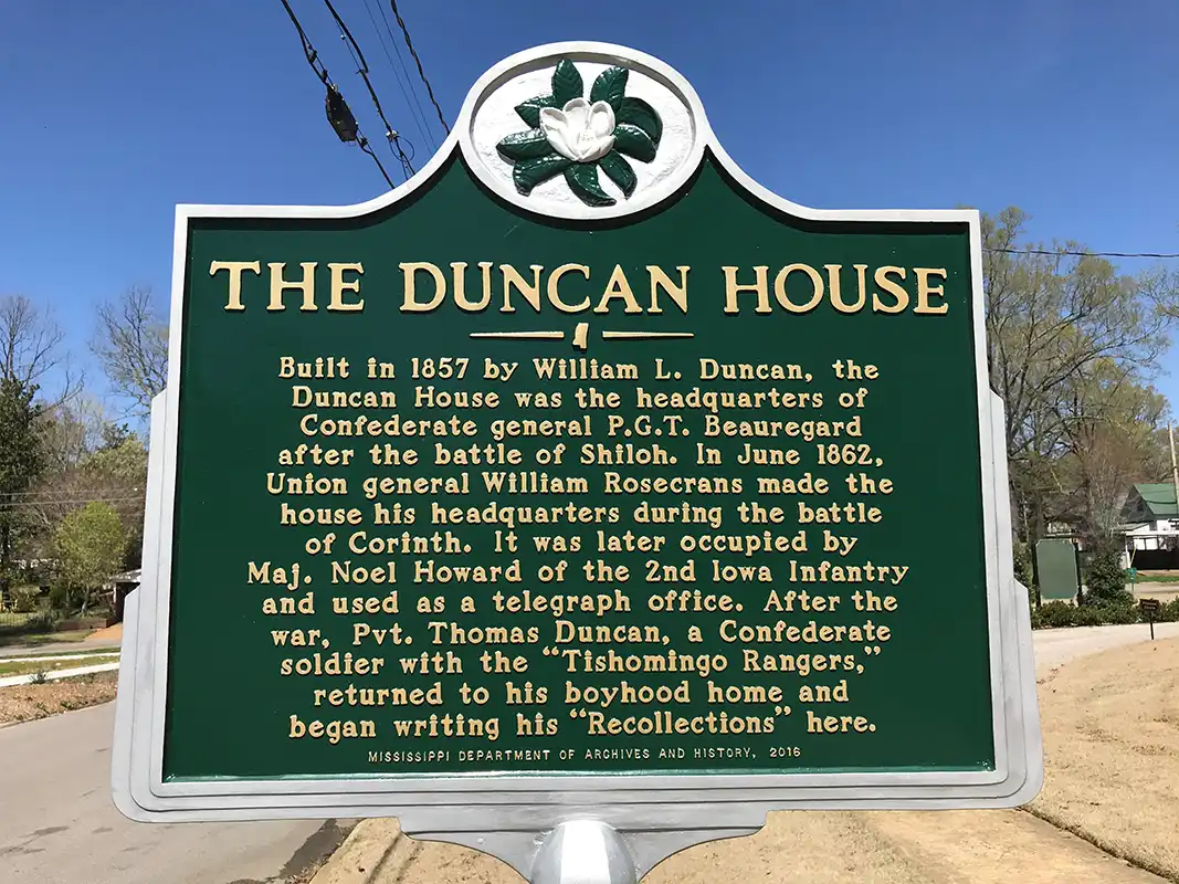 The Duncan House is at 810 Polk Street in downtown Corinth.