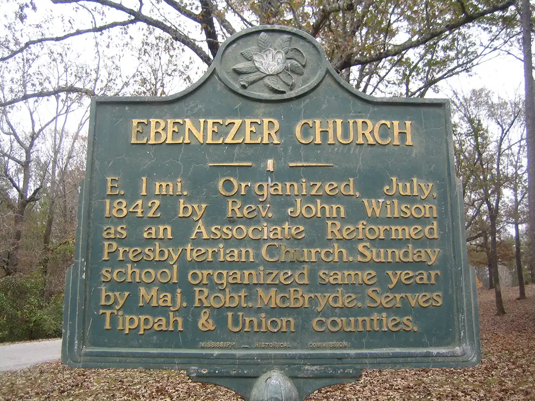 Ebenezer Church is about one mile east of Hwy 15 in the southern Tippah County community of Cotton Plant.