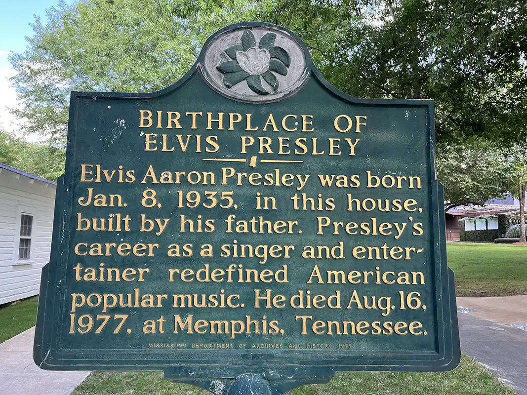 The birthplace of Elvis Presley is at 306 Elvis Presley Drive in Tupelo.