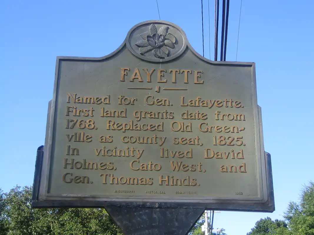 The Fayette marker is at the intersection of Highway 61 and Highway 553.