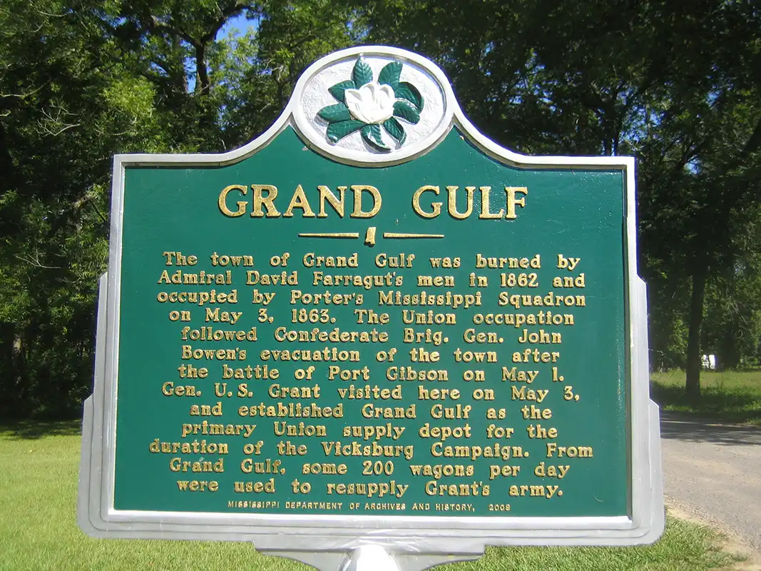 This marker is one of two new ones at Grand Gulf, near the Mississippi River.