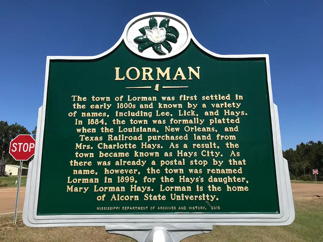 This marker is on Highway 61 in front of the Old Country Store in Lorman.