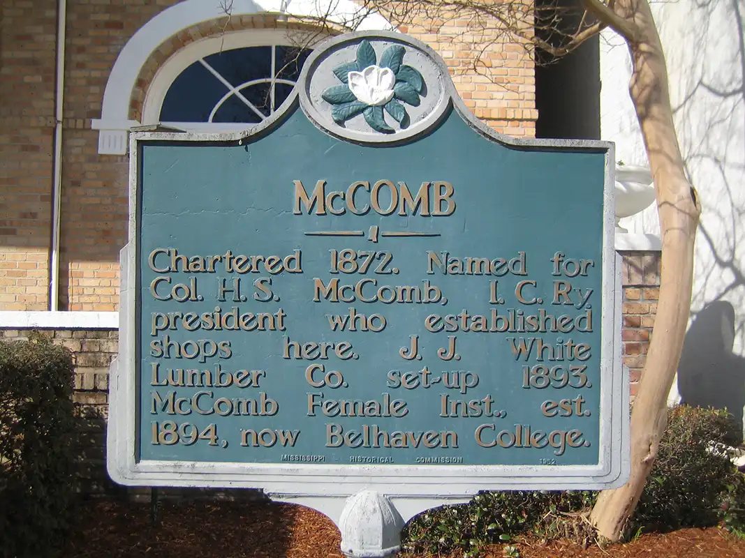 This marker is on S. Broadway, near intersection with Canal St., across from the Economy Inn in McComb.