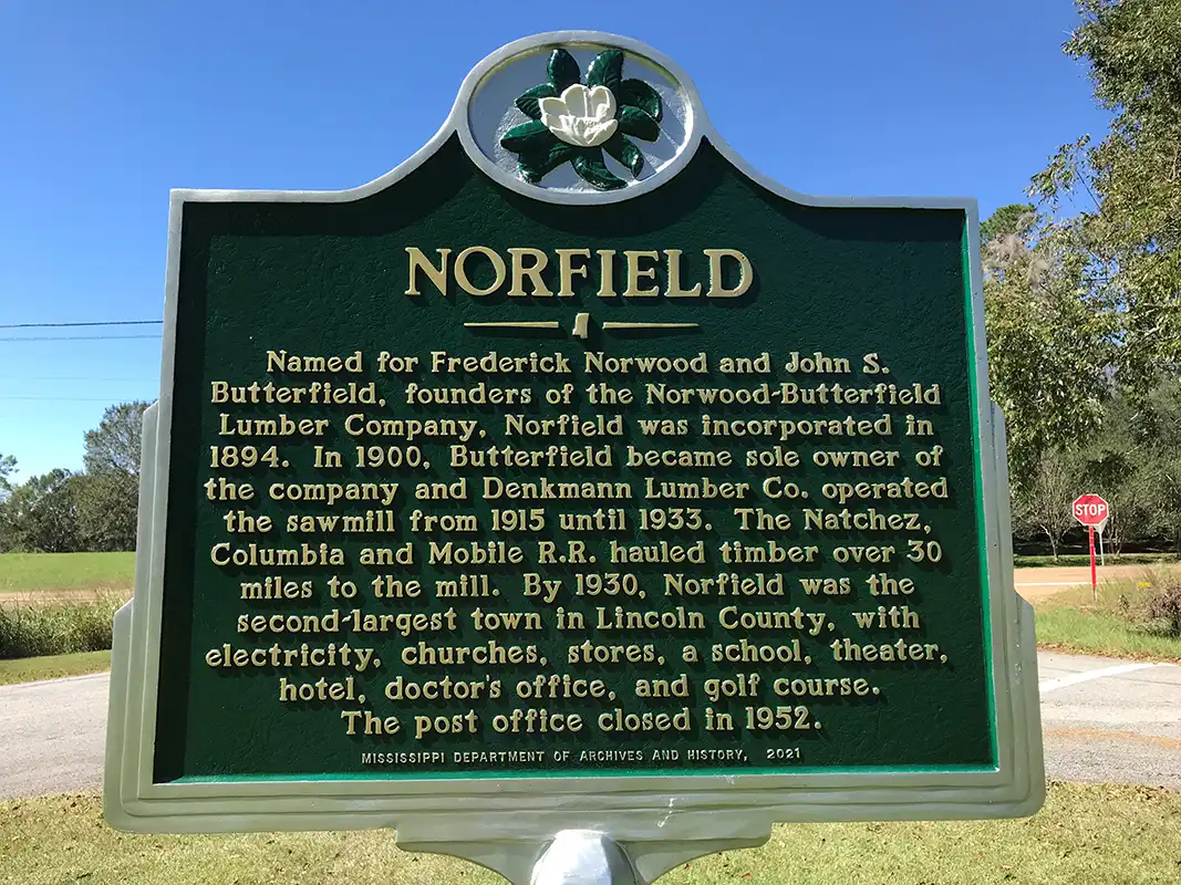 Norfield is located at Fox Road and Overpass Trail, just east of Hwy. 51 south of Bogue Chitto.