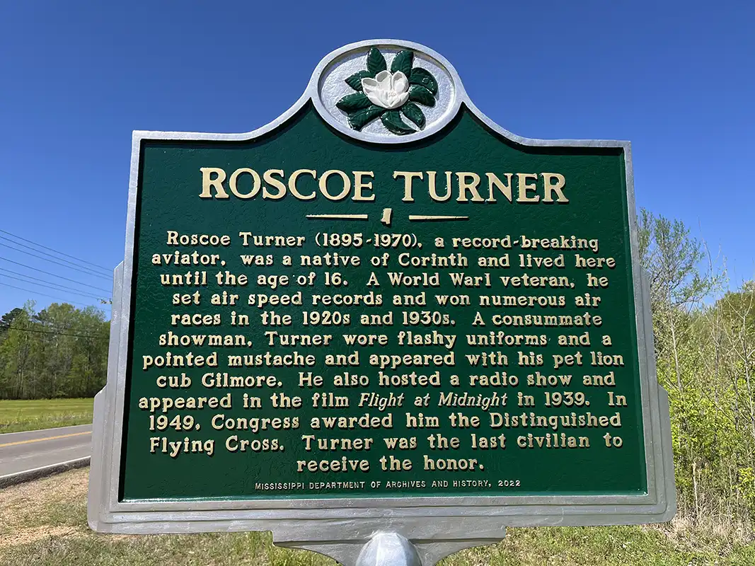 Roscoe Turner is at 1593 West Linden Street in Corinth.