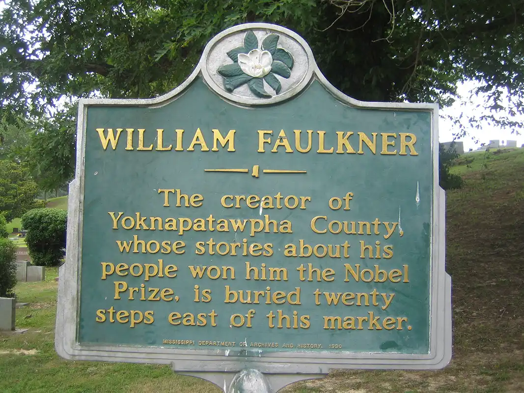 This marker is on North 16th Street near the grave of William Faulkner.