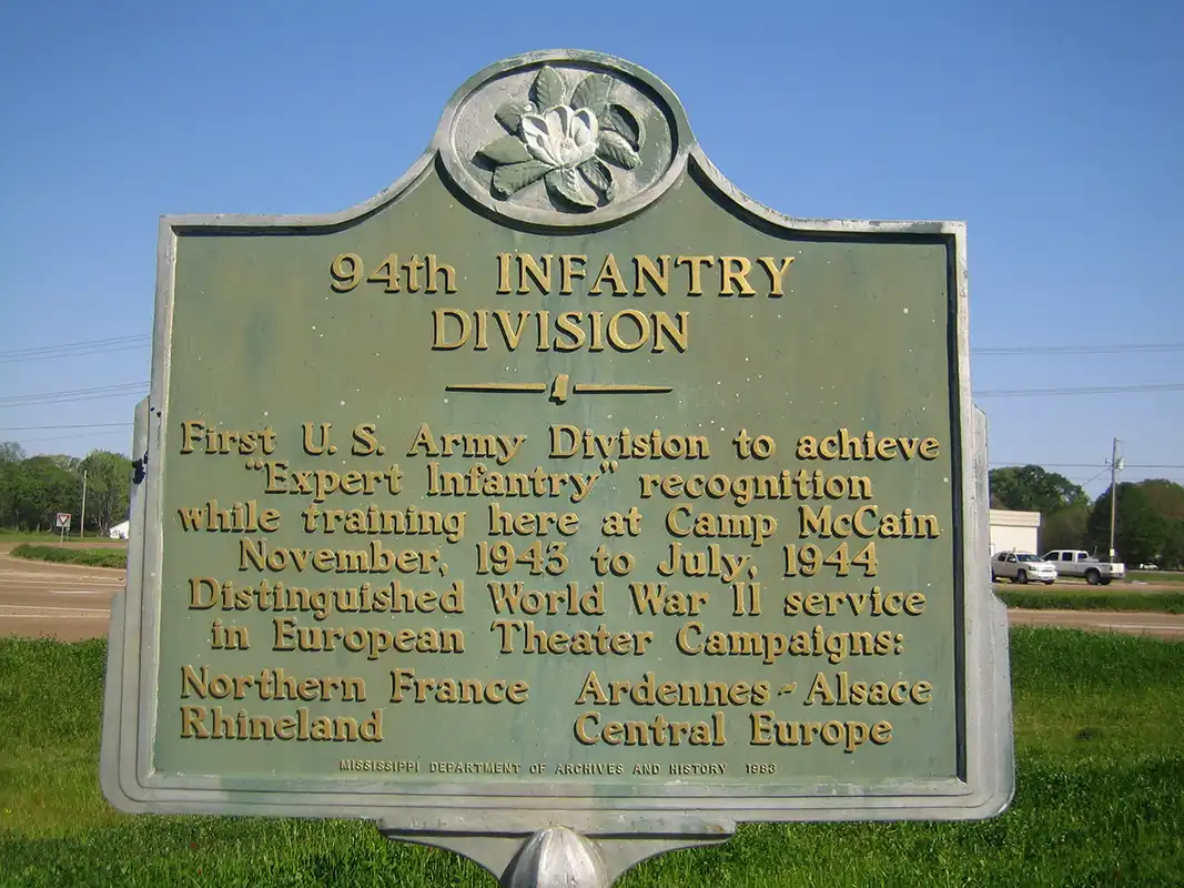The 94th Infantry Division marker is about 4 miles south of Grenada on Highway 51.