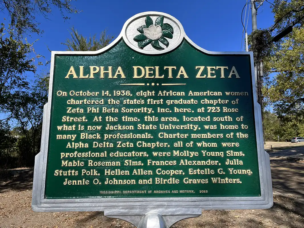 Alpha Delta Zeta is near Jackson State University at 702 Rose Street.