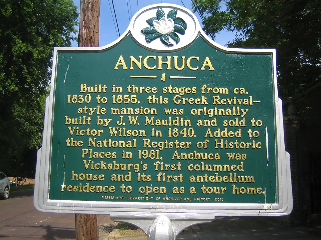 Anchuca is at 1010 First E Street in Vicksburg.