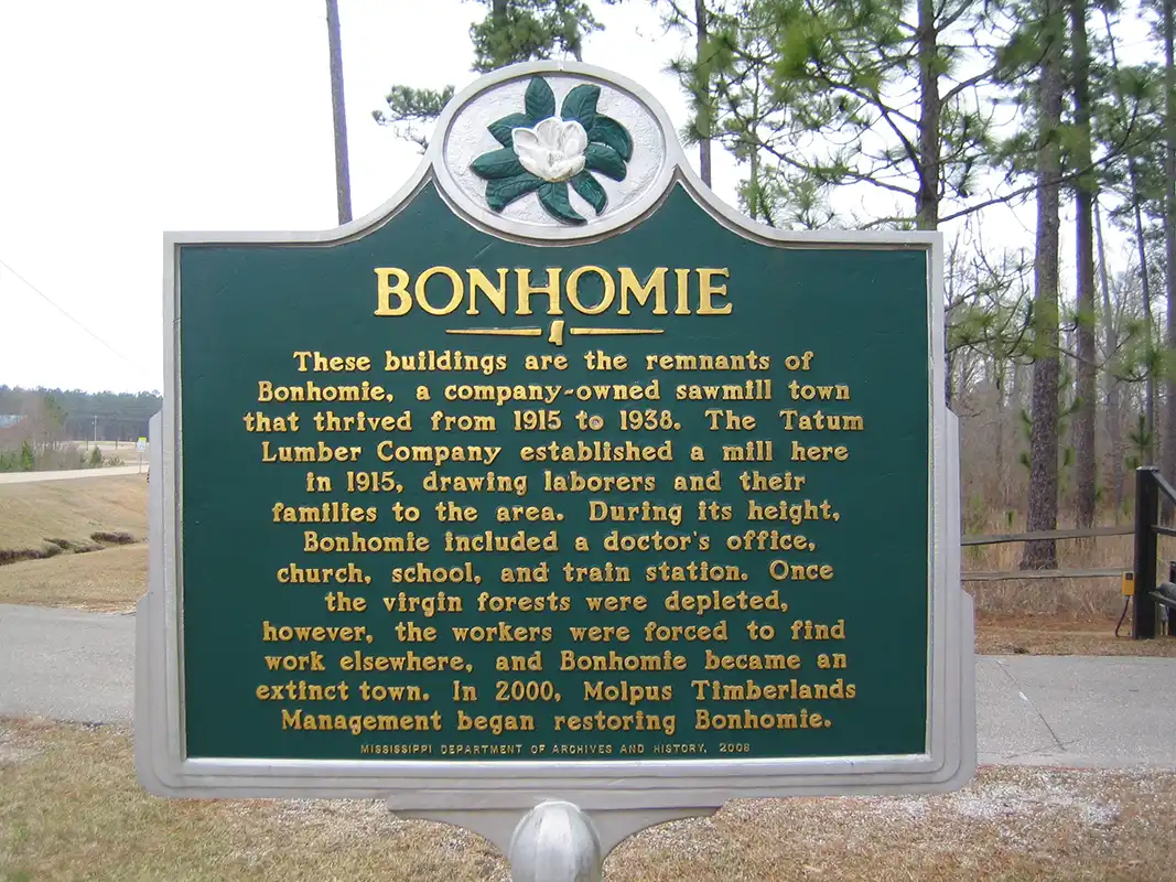 This marker is at 178 Bonhomie Road in Hattiesburg, at Molpus Lumber sign.