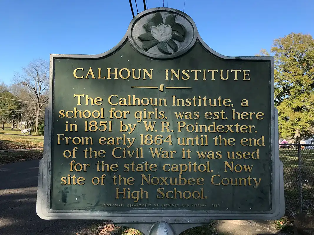 The Calhoun Institute is in Macon on Wayne Street at the site of the old high school.