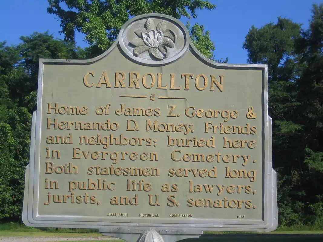 The Carrollton marker is next to the Malmaison marker on Highway 82.