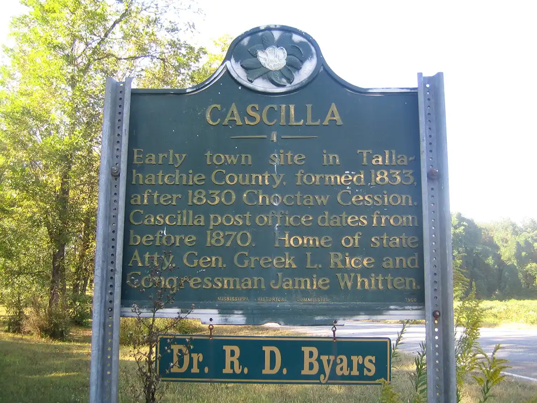 The Cascilla marker is about halfway between I-55 and Highway 35.
