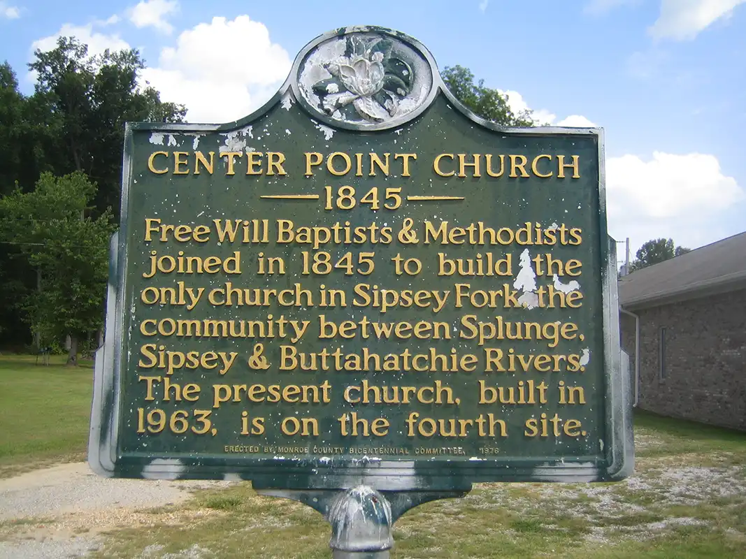 Center Point Church is about 3 miles east of Splunge Free Will Baptist Church on Sipsey Fork Road.