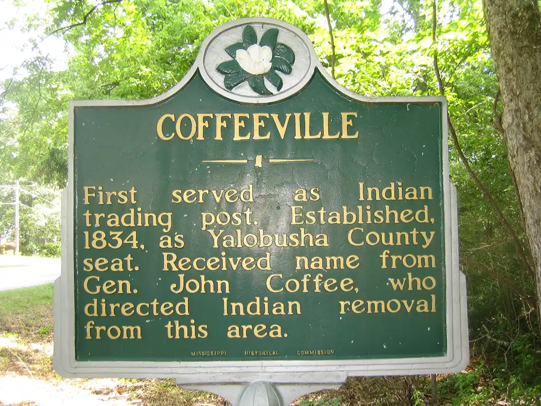 The Coffeeville marker is on Okahoma Street in Coffeeville.