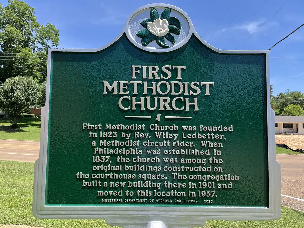 First Methodist Church is at 563 E. Main Street in Philadelphia.