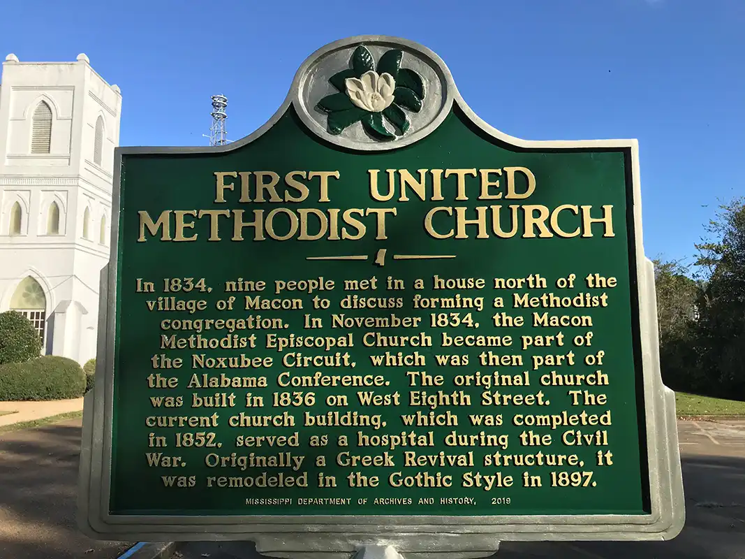 First United Methodist Church is at 104 N. Jefferson St. in Macon.