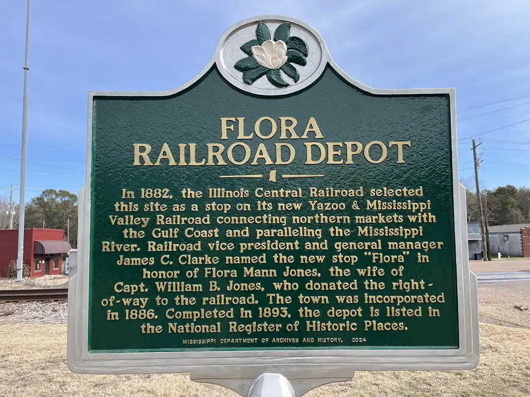 The Flora Train Depot is at 4828 Main St. in Flora.