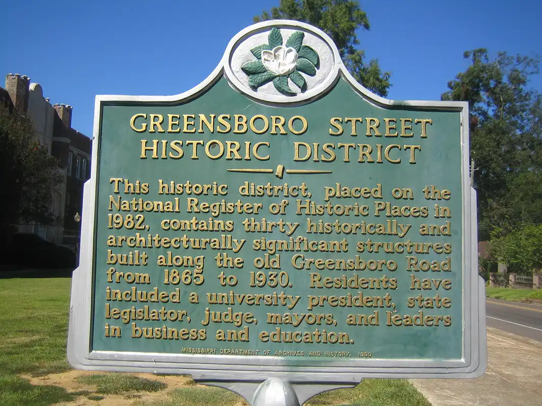The Greensboro Center at the end of Louisville Street in Starkville used to be Starkville High School. The Starkville Oktibbeha County Consolidated School District's central office is in the Greensboro Center.