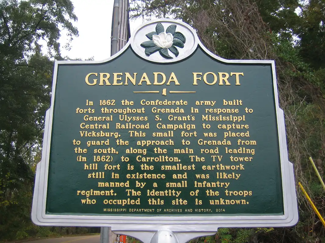 The Grenada Fort marker is at 965 Springhill Road in Grenada.