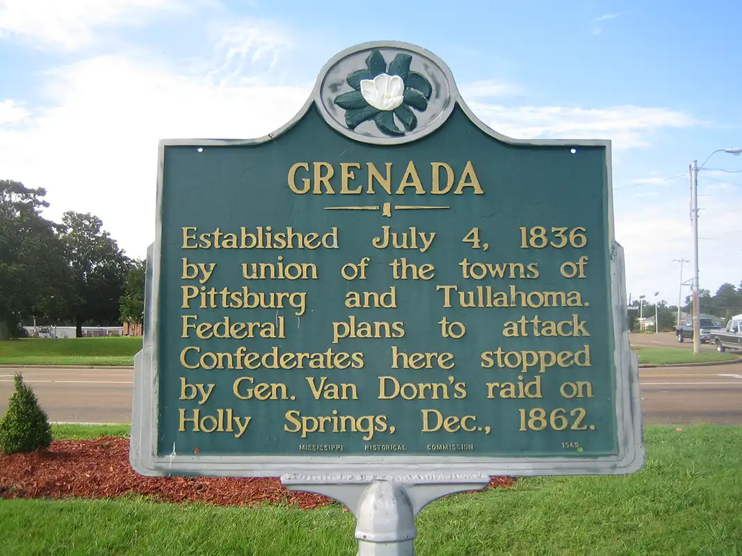 The Grenada marker is located at the junction of Highways 51 and 8.
