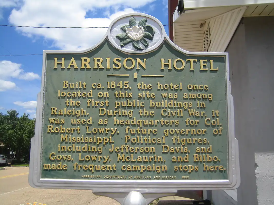 This marker for Harrison Hotel is just off Highway 35, not on it though, in downtown Raleigh.