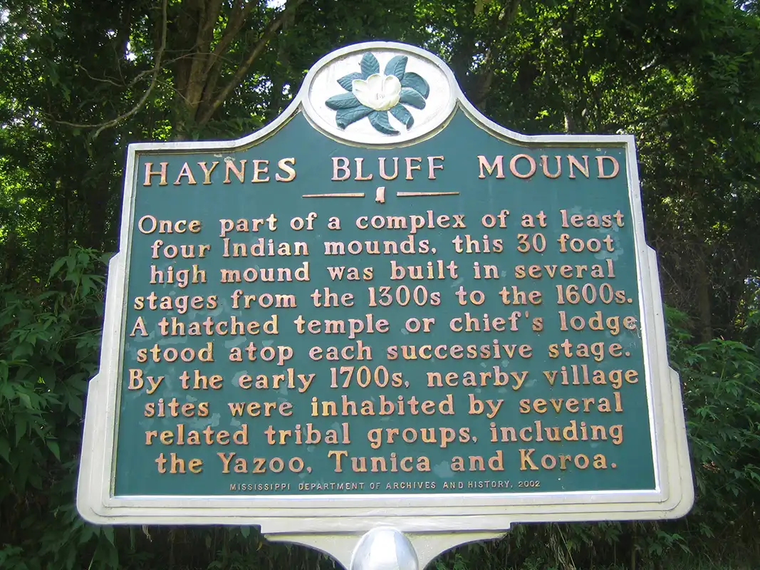 Haynes Bluff Mound is by International Paper on Silver Bullet Blvd. off of Highway 3 about 5 miles northeast of Redwood.