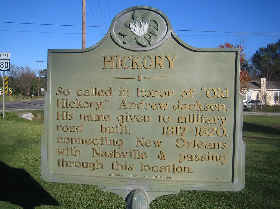 The Hickory marker is at 18217 Highway 80 in Hickory, which is in Newton County.