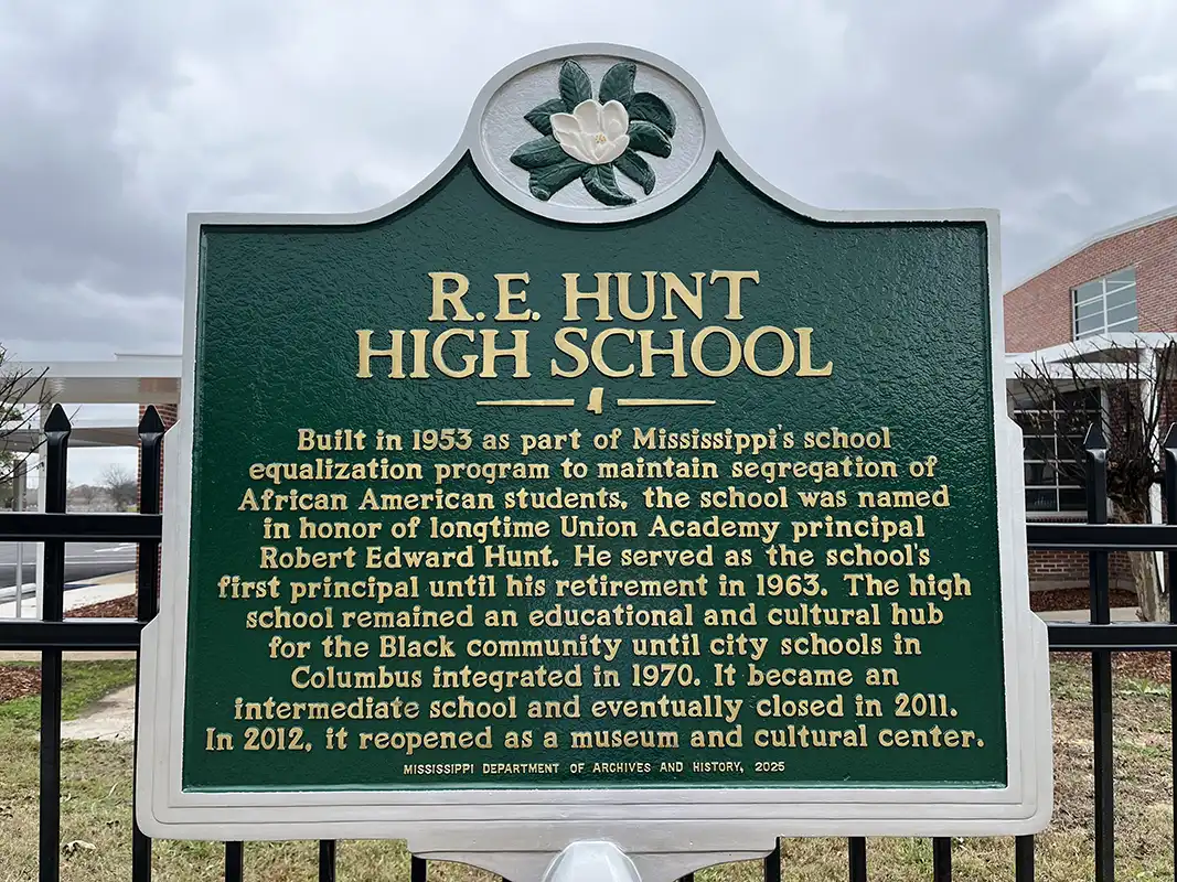 R.E. Hunt High School is at 924 20th Street North in Columbus.