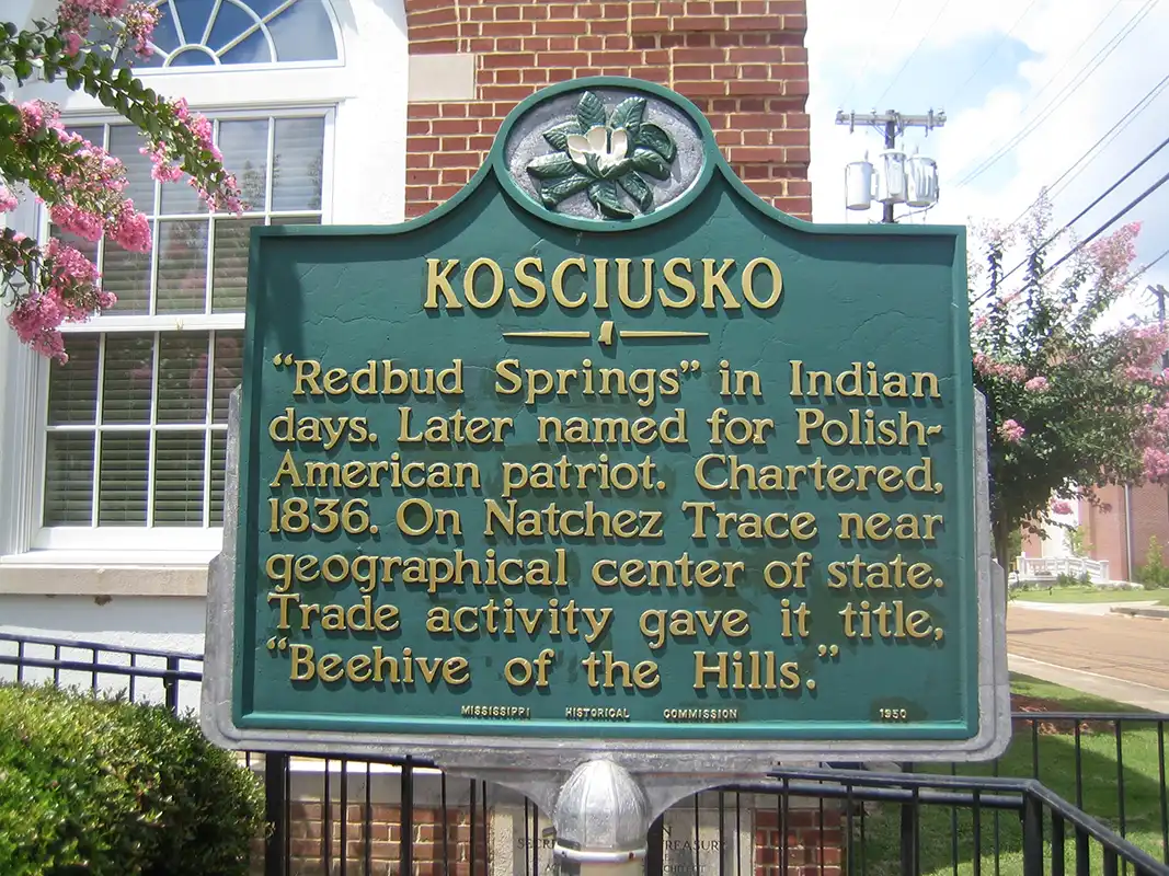 The Kosciusko marker is located in front of City Hall.