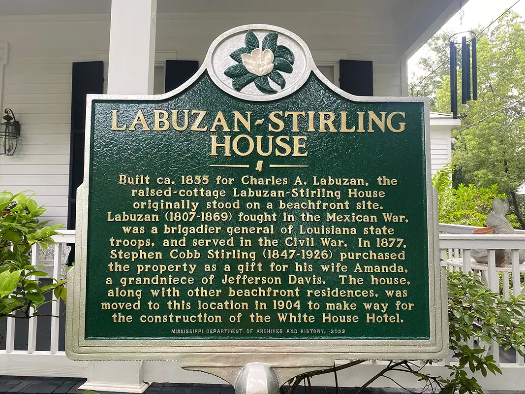 Labuzan-Stirling House is at 127 Morrison Avenue in Biloxi.