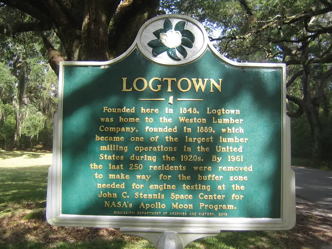 Logtown Cemetery is on Logtown Road, off Highway 604, in the buffer zone of the Stennis Space Center.