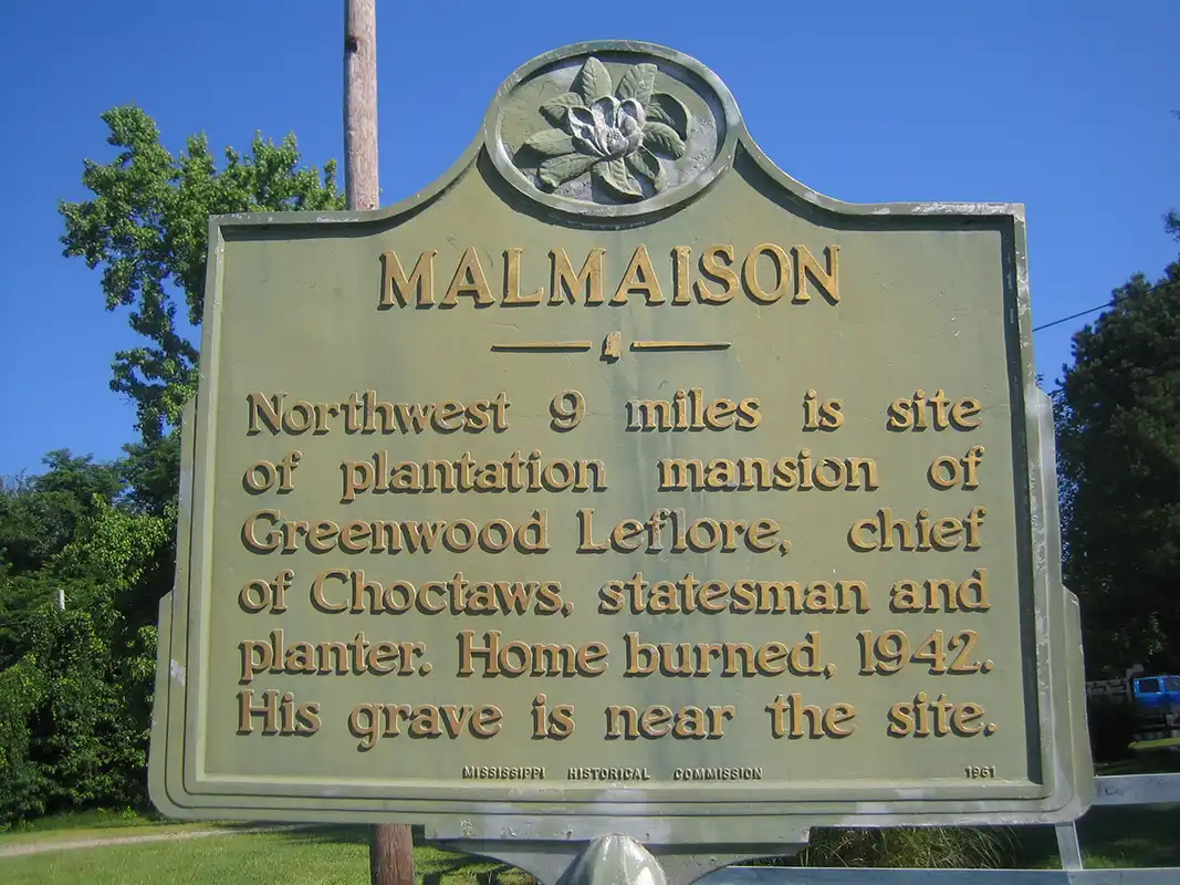 The Malmaison marker is next to the Carrollton marker on Highway 82.