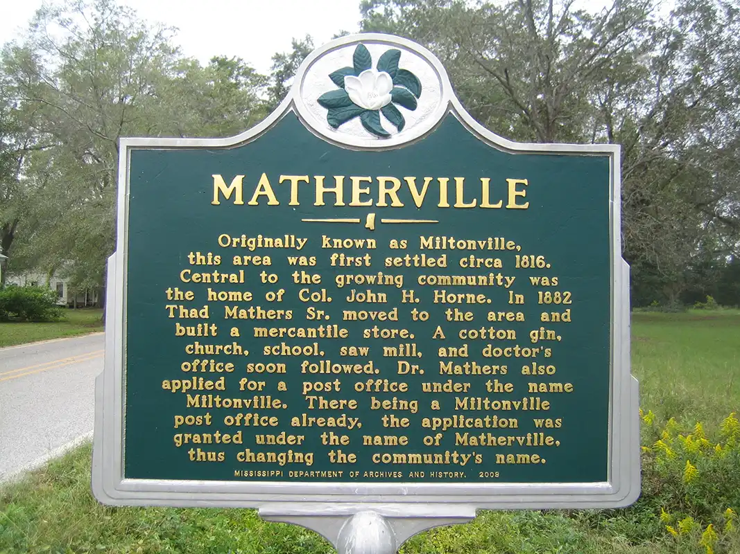 Matherville is on Highway 510 about 10 miles east of Shubuta, near the Clarke County line.