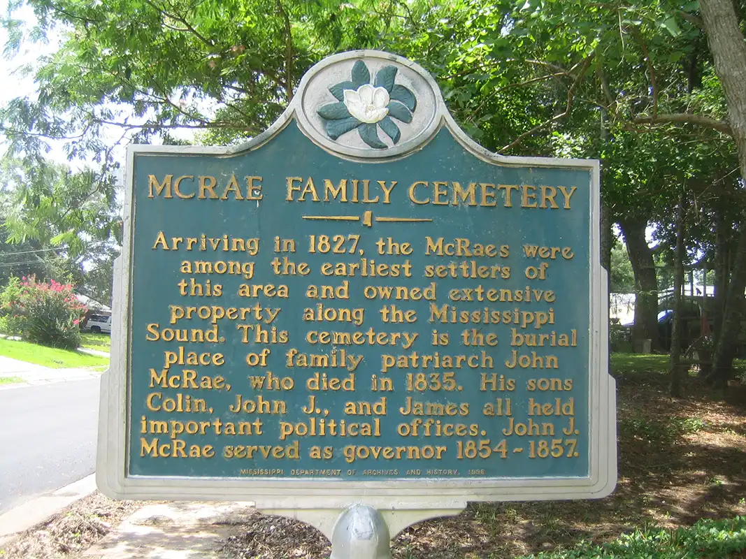 The McRae Family Cemetery is on Soundview Drive off Graveline Road in Gautier.