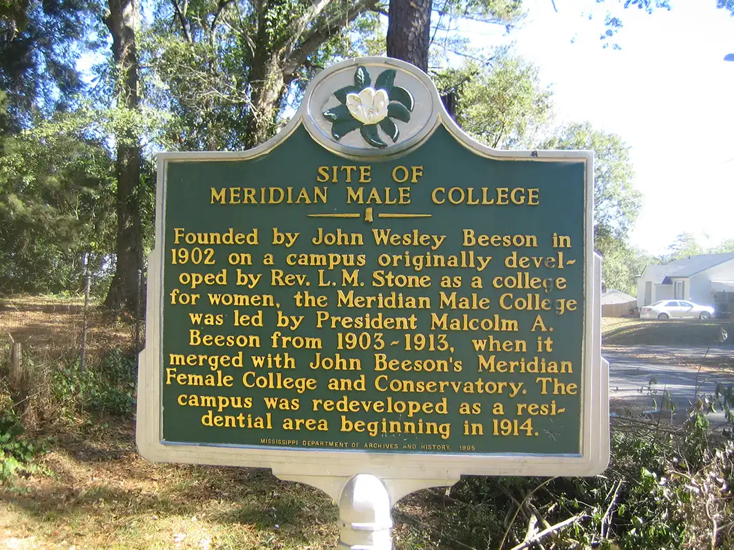 The site of Meridian Male College was in a residential area at 3906 37th Street in Meridian.
