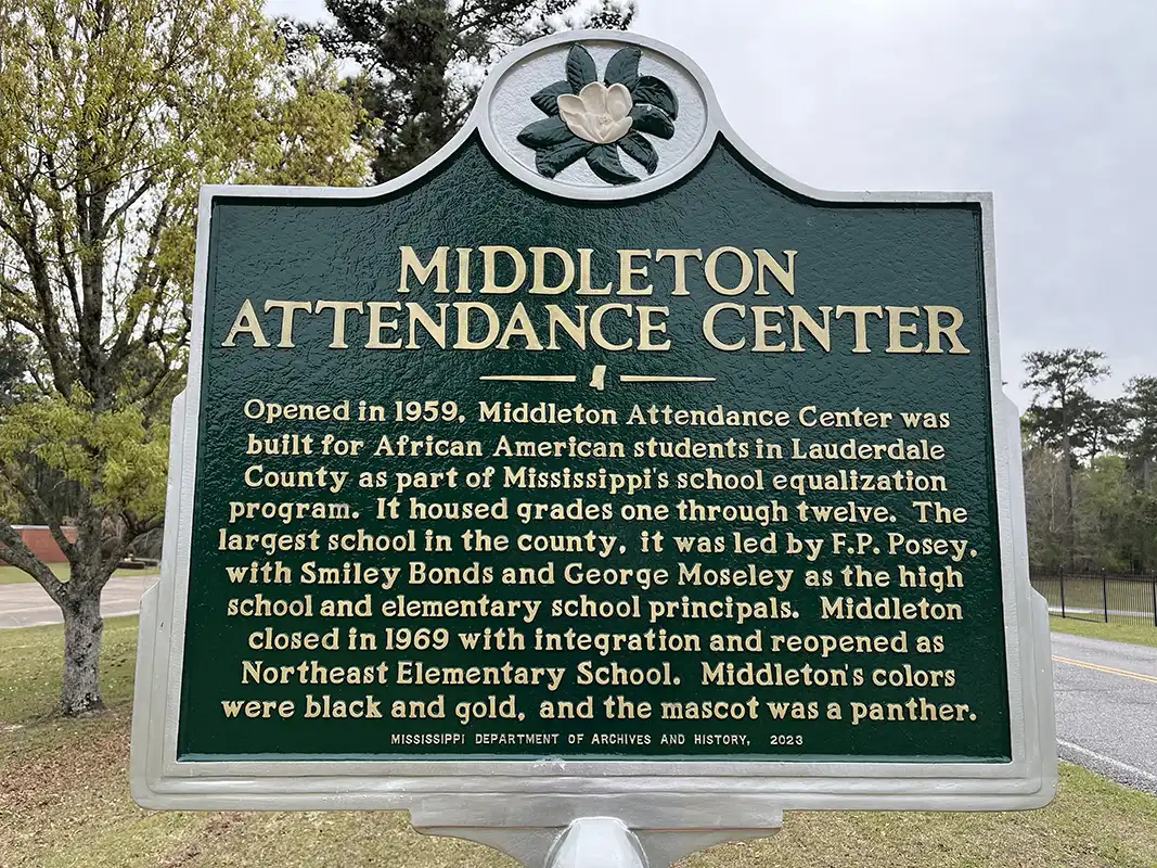 Middleton Attendance Center is at Northeast Lauderdale Elementary School at 6750 Newell Road in Meridian.