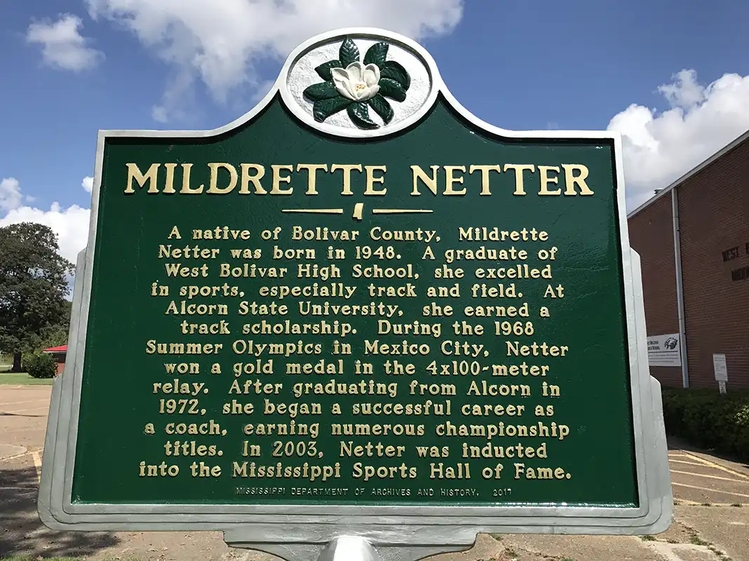 The Mildrette Netter marker is on the campus of West Bolivar Middle School at 1213 Main Street in Rosedale.