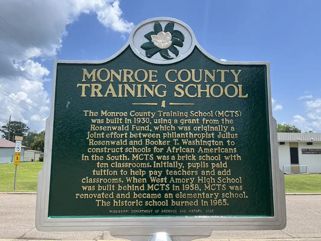 Monroe County Training School is at West Amory Elementary School at 704 111th Street in Amory.