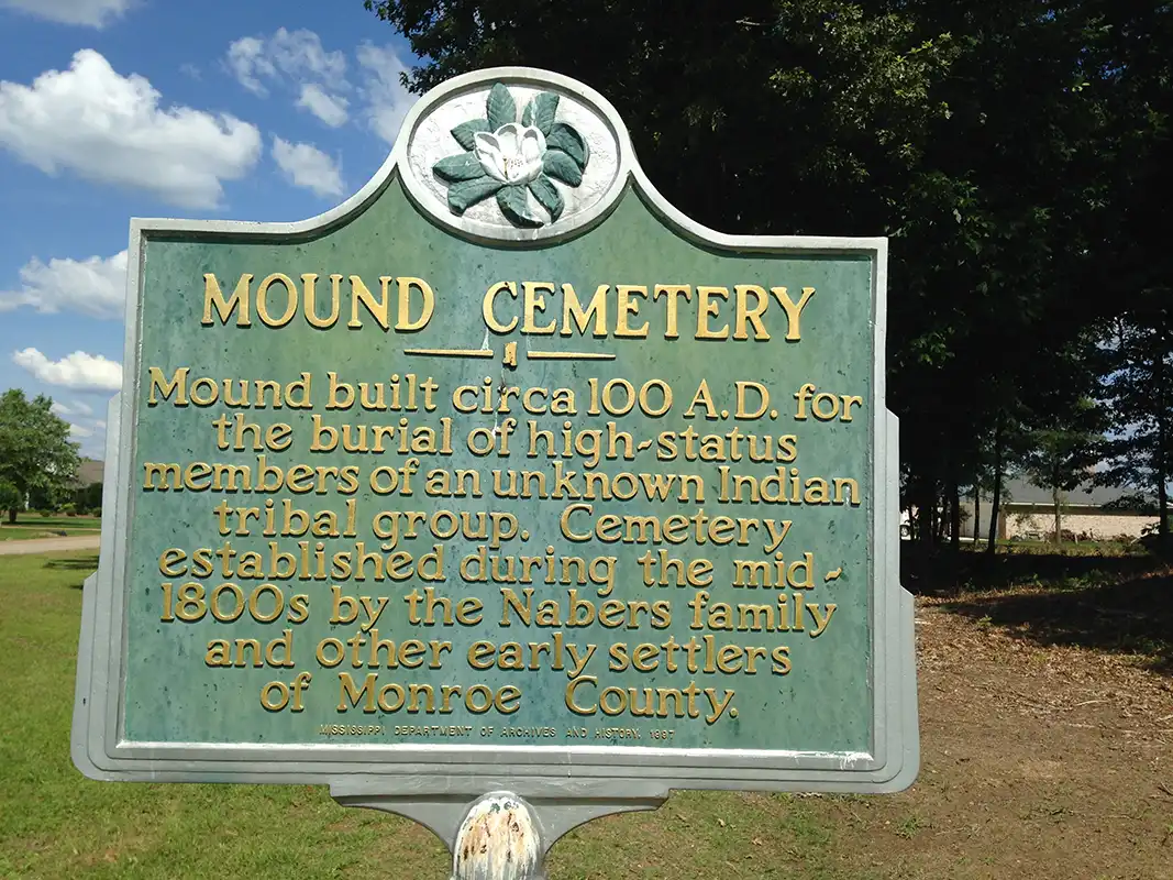 Mound Cemetery is on Chickasaw Drive in the middle of Riverbirch Country Club golf course in Amory.
