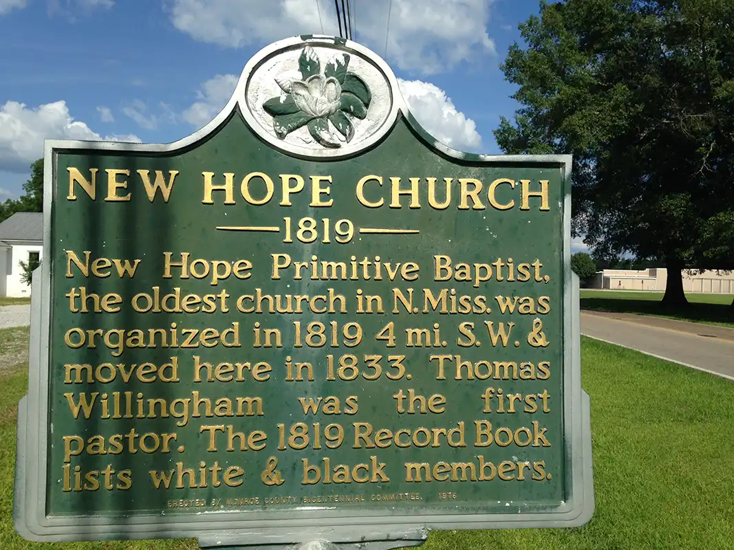 New Hope Church is on Hatley Road in the town of Hatley.