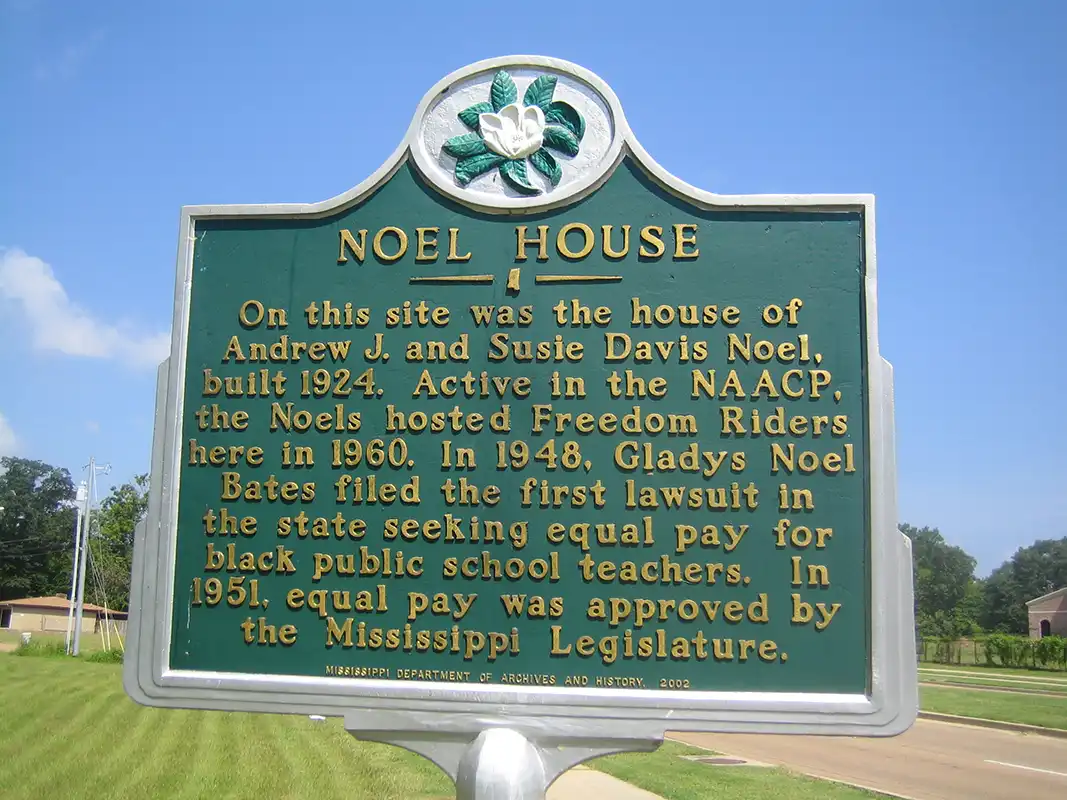 This marker for Noel House is at 107 W. Pearl Street in Jackson.