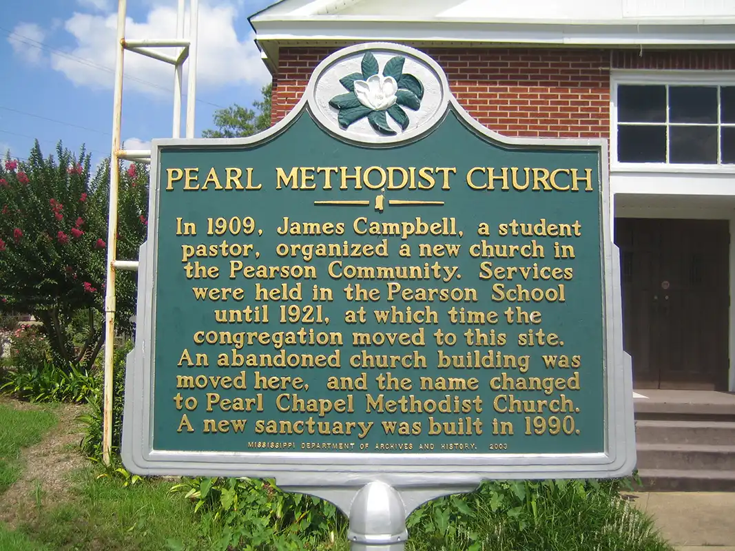 Pearl Methodist Church is at 226 S. Pearson Road in Pearl, within view of I-20.