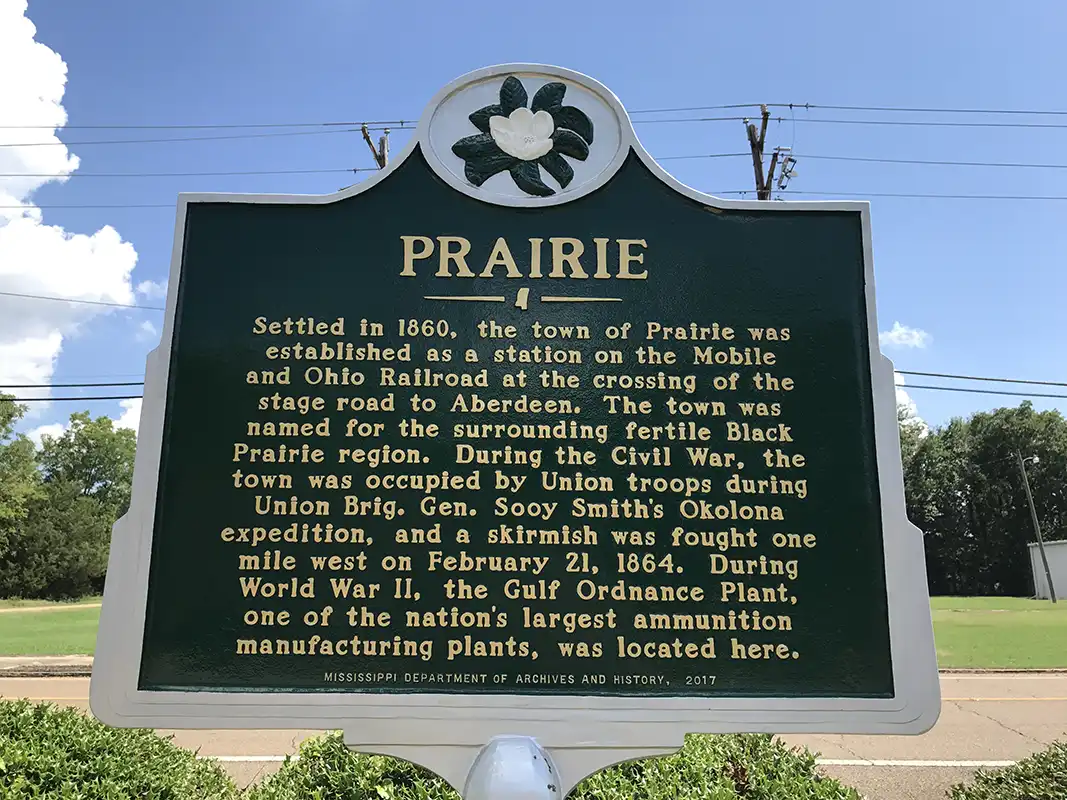 The Prairie marker is at the post office in Prairie on Highway 382.